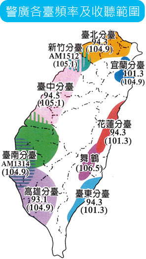 警廣各台平率及收聽範圍